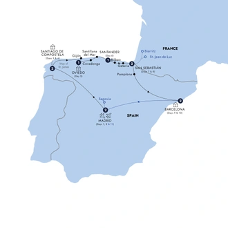 tourhub | Insight Vacations | Northern Spain - End Madrid, Classic Group | Tour Map