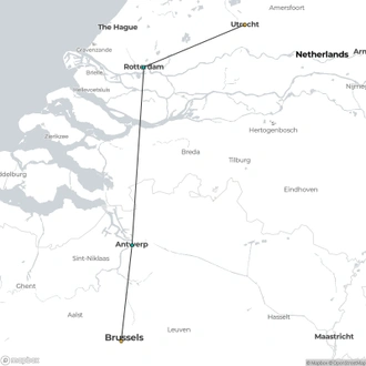 tourhub | CroisiEurope Cruises | The Treasures of North - Through two extraordinary countries: Belgium and The Netherlands | Tour Map