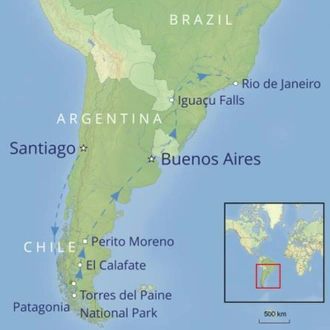 tourhub | Cox & Kings | Splendours of South America | Tour Map