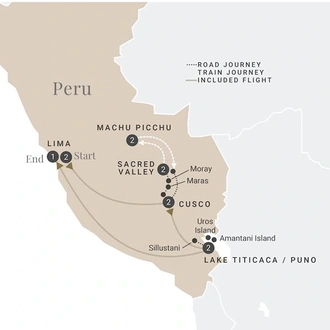 tourhub | Luxury Gold | Treasures of the Incas | Tour Map