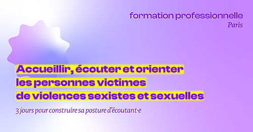 Représentation de la formation : Accueillir, écouter et orienter les
personnes victimes de vss
