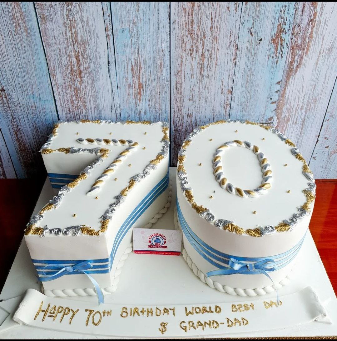 70th Birthday Cake - Charmedcandycakes