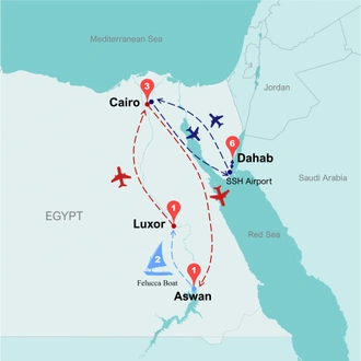 tourhub | Travel Talk Tours | Felucca Sailtrek 2025 (4 & 5 Star Hotels) | Tour Map