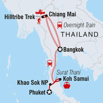 tourhub | Intrepid Travel | Real Thailand | Tour Map