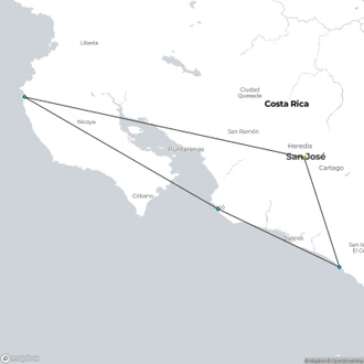 tourhub | Destination Services Costa Rica | Surf Costa Rica, Self-drive | Tour Map