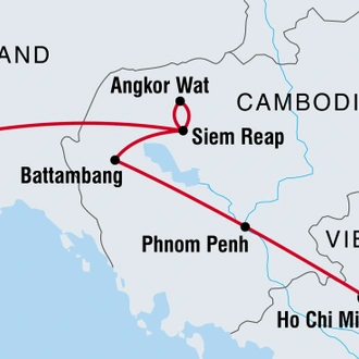 tourhub | Intrepid Travel | Cambodian Traveller | Tour Map