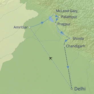 tourhub | Cox & Kings | Journey through the Himalayan Foothills | Tour Map