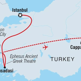 tourhub | Intrepid Travel | Premium Turkey | Tour Map