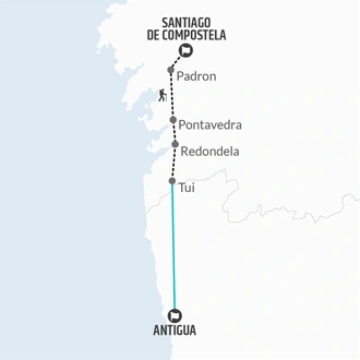 tourhub | Bamba Travel | Camino de Santiago Walking Experience 8D/7N (from Porto via Tui) | Tour Map