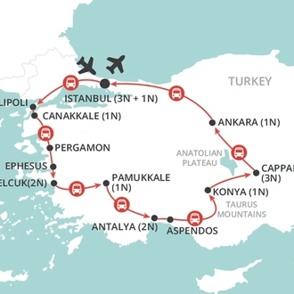 tourhub | Wendy Wu | Treasures of Turkey | Tour Map