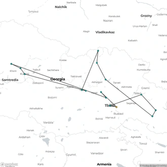 tourhub | Indogusto | Epic 8 Days in Georgia | Tour Map