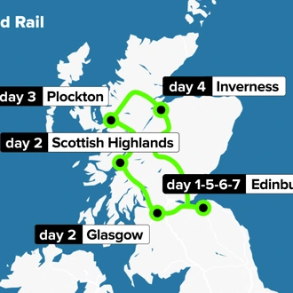 tourhub | Culture Trip | Scotland by Train 2025 - Edinburgh Start | Tour Map