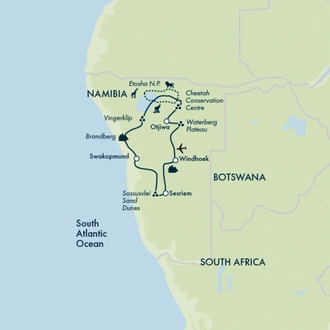 tourhub | Exodus | Namibian Family Adventurer | Tour Map