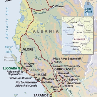 tourhub | Wild Frontiers | Walking In Southern Albania - Coastal Trails & Ancient Empires | Tour Map