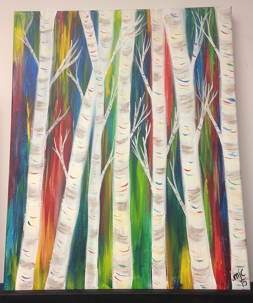 Colorful Birch Trees