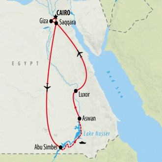 tourhub | On The Go Tours | Classical Egypt & Lake Nasser Cruise 5 star - 10 days | Tour Map