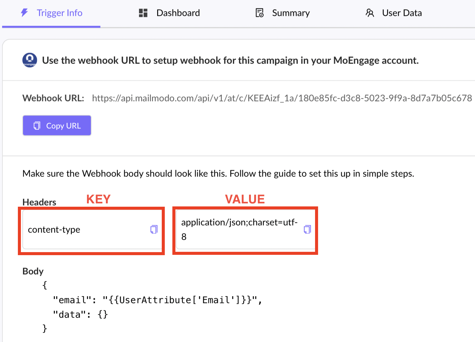 Trigger Campaigns through MoEngage in Mailmodo