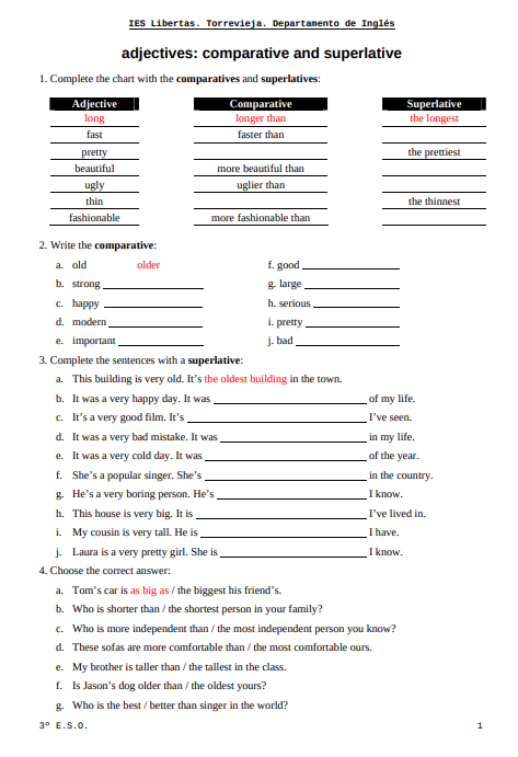 10 Worksheets To Practice Comparative Adjectives Teaching Expertise 8630