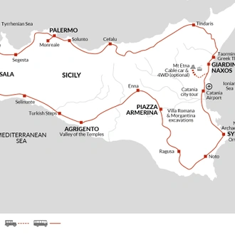 tourhub | Explore! | Ancient Sicily | Tour Map