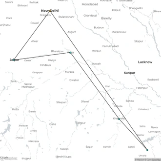 tourhub | Holidays At | Golden Triangle Tour with Bandhavgarh | Tour Map