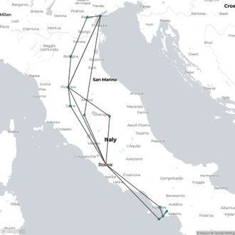 tourhub | Omega Tours | A Taste of Italy: 12 Days | Tour Map