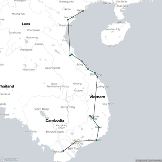 tourhub | Mr Linh's Adventures | Vietnam Adventure 15 days 14 nights | Tour Map