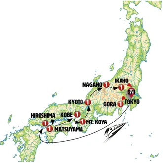 tourhub | Europamundo | Capitals of Japan with Mount Fuji | Tour Map