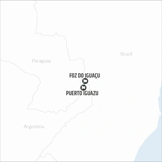 tourhub | Bamba Travel | Iguazu Falls Adventure 4D/3N (Puerto to Foz) | Tour Map