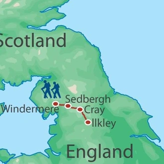 tourhub | Walkers' Britain | The Dales Way | Tour Map