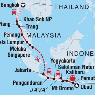 tourhub | Intrepid Travel | Bangkok to Bali | Tour Map