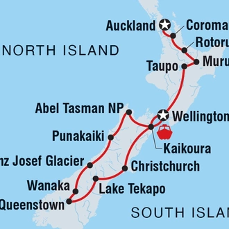 tourhub | Intrepid Travel | Legendary New Zealand | Tour Map