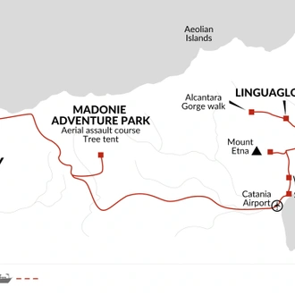 tourhub | Explore! | Family Sicily Multi-Activity Adventure | Tour Map