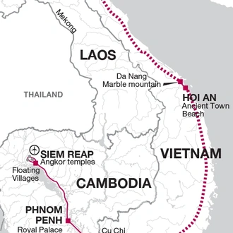 tourhub | Explore! | Highlights of Vietnam and Cambodia | Tour Map