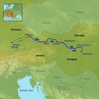 tourhub | Indus Travels | Magical Danube Cruise | Tour Map