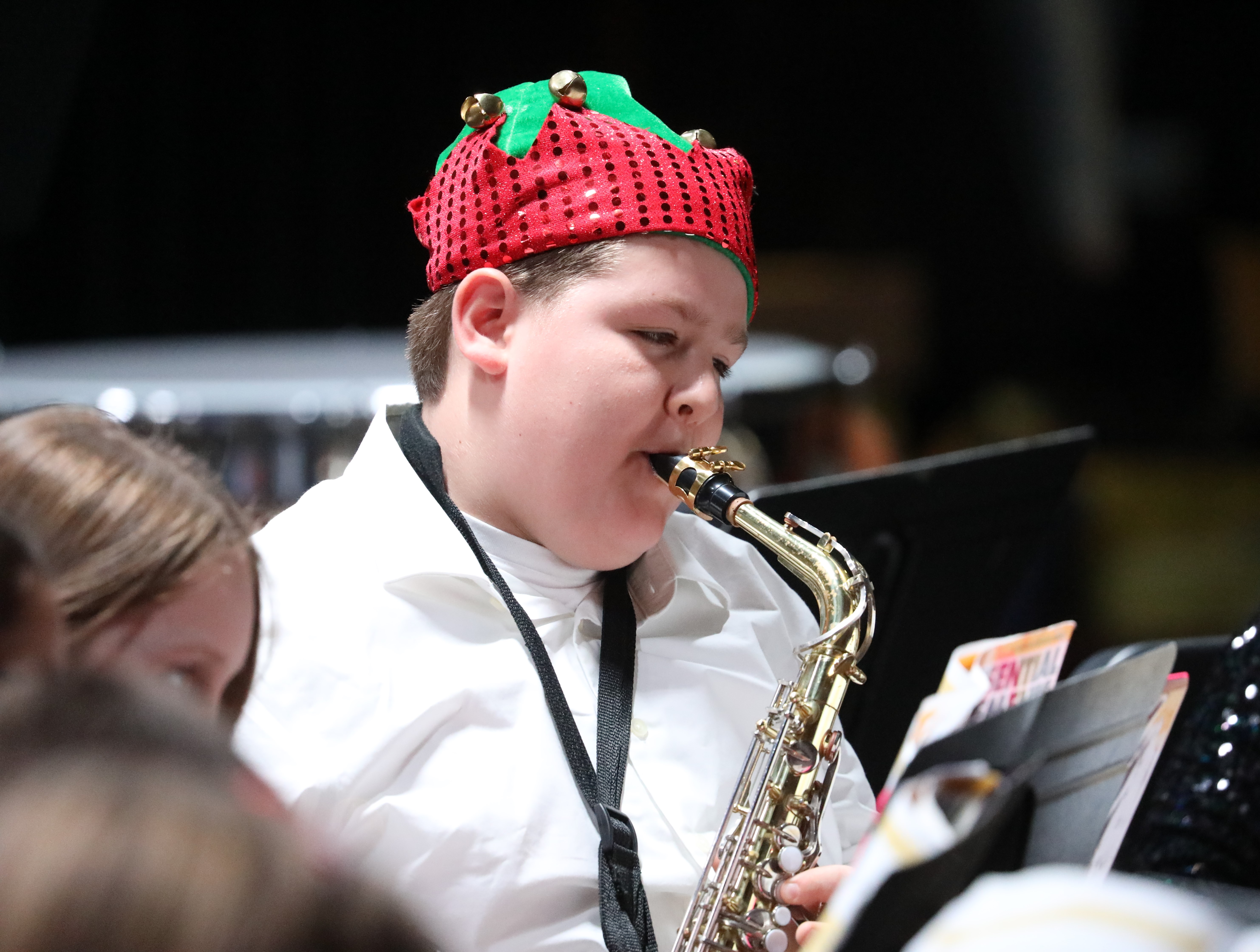 A student performs during Marion Elementary School's Winter Concert.