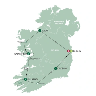 tourhub | Brendan Vacations | Scenic Ireland - Classic Group | Tour Map