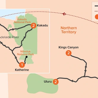 tourhub | APT | Northern Territory Escape | Tour Map