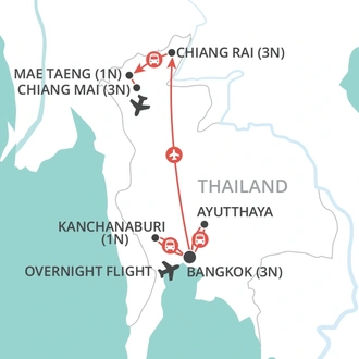 tourhub | Wendy Wu | Thailand Highlights | Tour Map