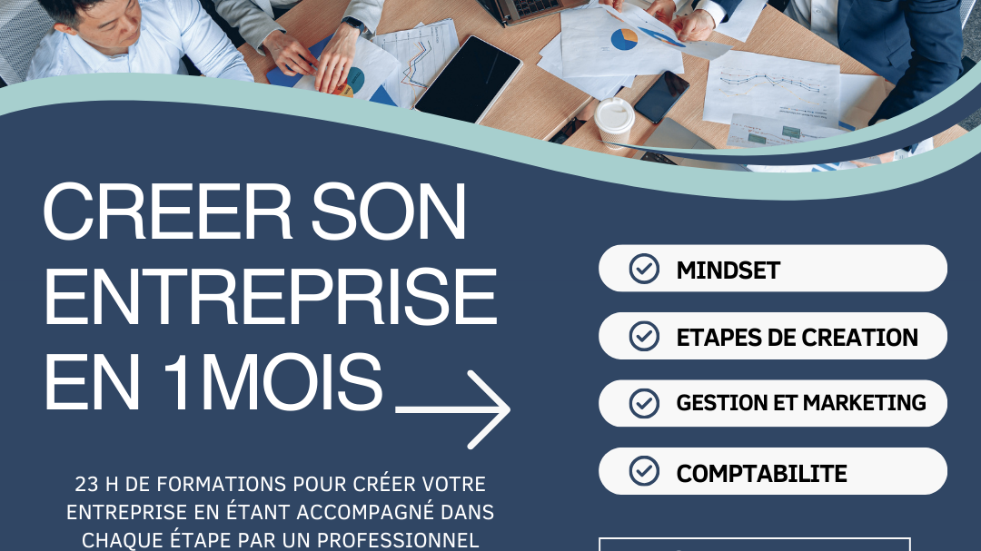 Représentation de la formation :  « Créer votre entreprise en 1 mois »