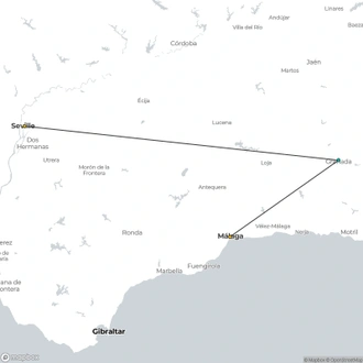 tourhub | Exodus Adventure Travels | Three Cities of Andalucia | Tour Map