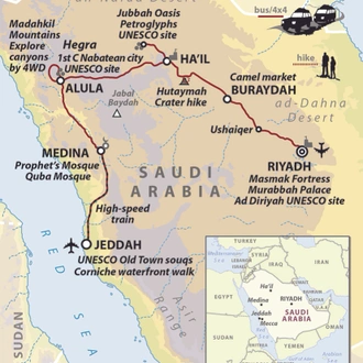 tourhub | Wild Frontiers | Inside The Kingdom Of Saudi Arabia (Riyadh - Jeddah) | Tour Map