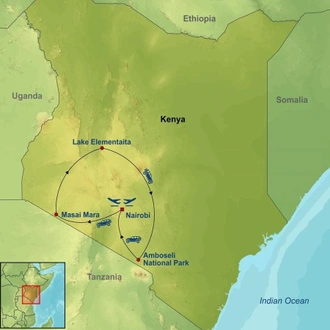 tourhub | Indus Travels | Captivating Kenya | Tour Map