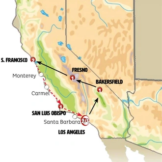 tourhub | Europamundo | Fascinating West, Ending in San Francisco | Tour Map