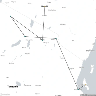 tourhub | Encounters Travel | Tanzania Family Overland | Tour Map