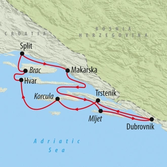 tourhub | On The Go Tours | Sailing Split - 8 days | Tour Map