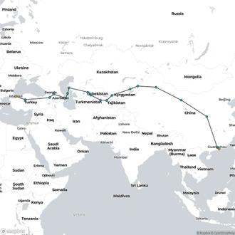 tourhub | Sundowners Overland | Silk Road Railway  | Tour Map