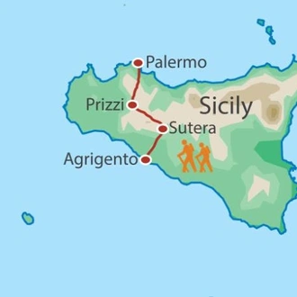 tourhub | UTracks | Sicily - Magna Via Francigena | Tour Map