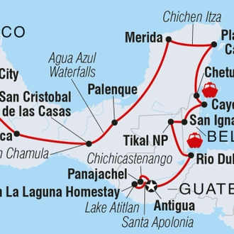 tourhub | Intrepid Travel | Central America Encompassed | Tour Map