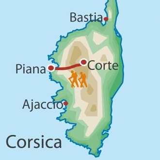 tourhub | UTracks | Crossing Corsica | Tour Map