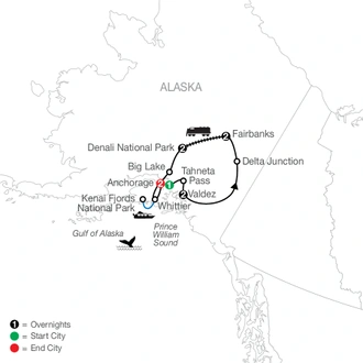 tourhub | Globus | Spectacular Alaska! | Tour Map